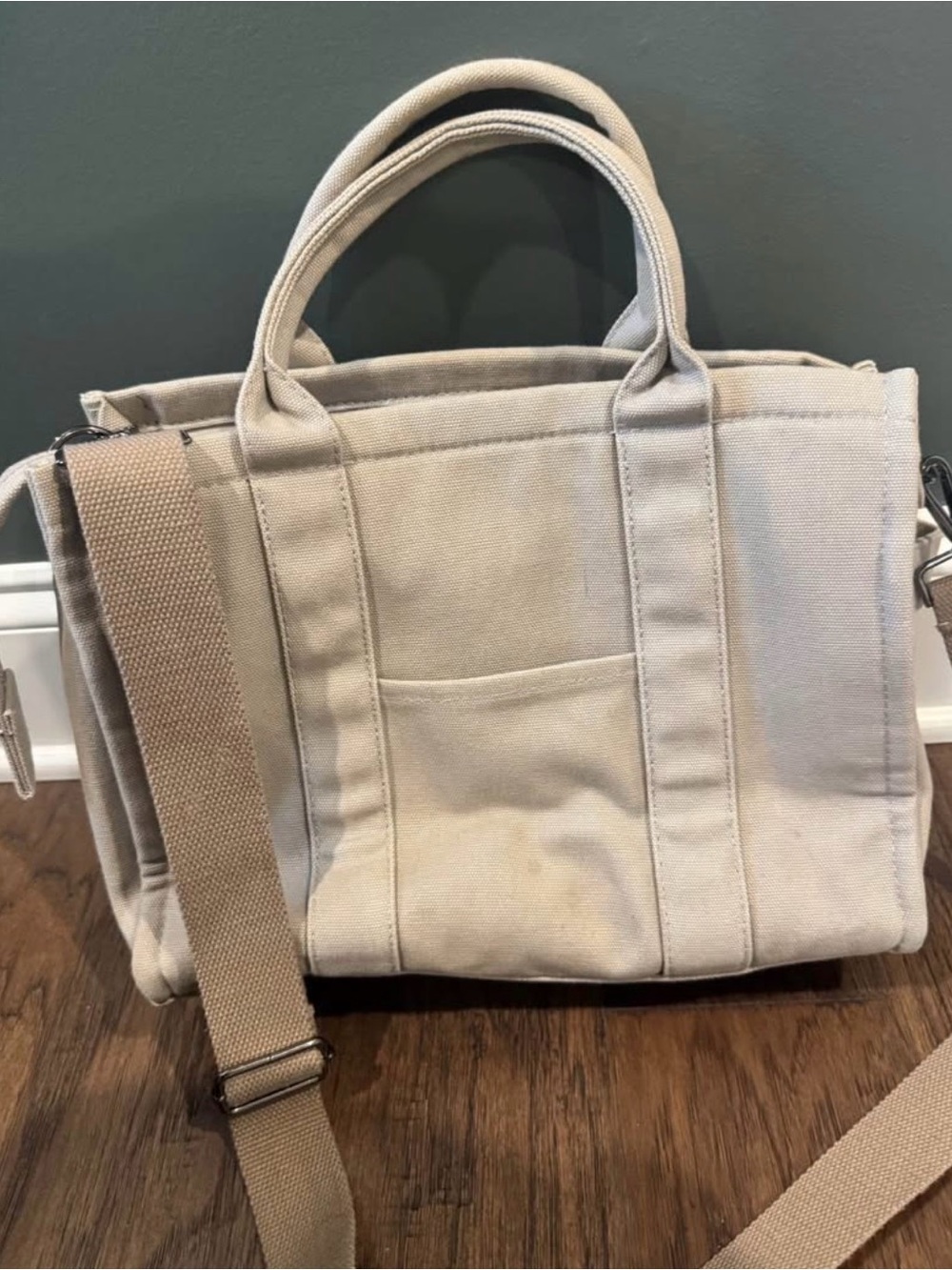 POPFLEX Beige Canvas Shoulder Tote - Picture 2 of 6